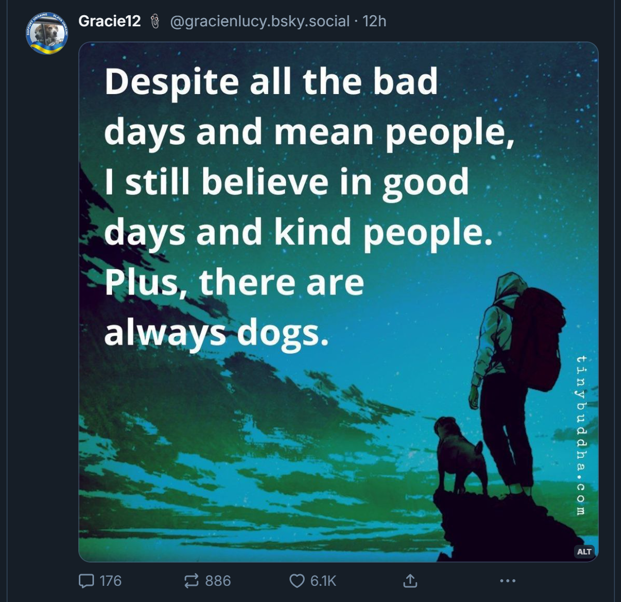 A screenshot of a post on Bluesky.