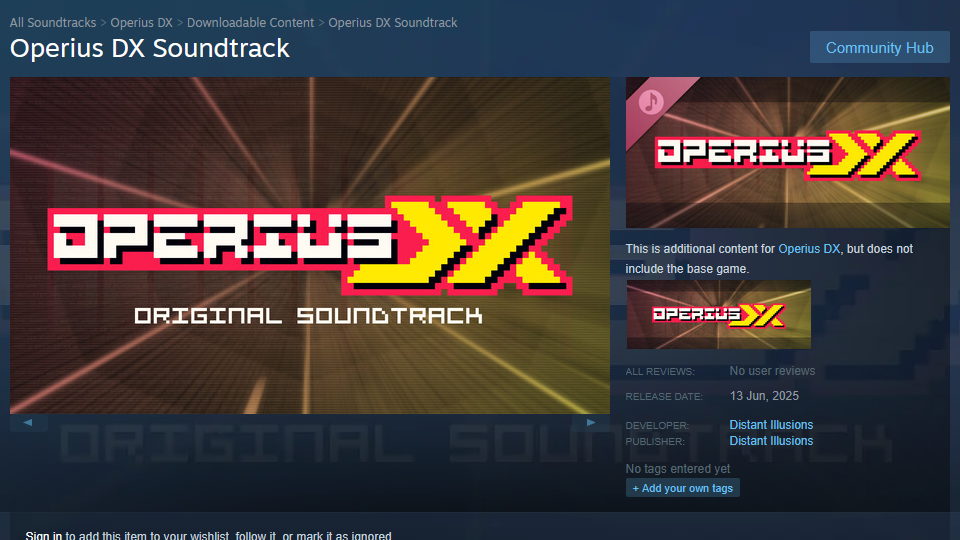 The Operius DX Soundtrack Is Out Now Too!!!