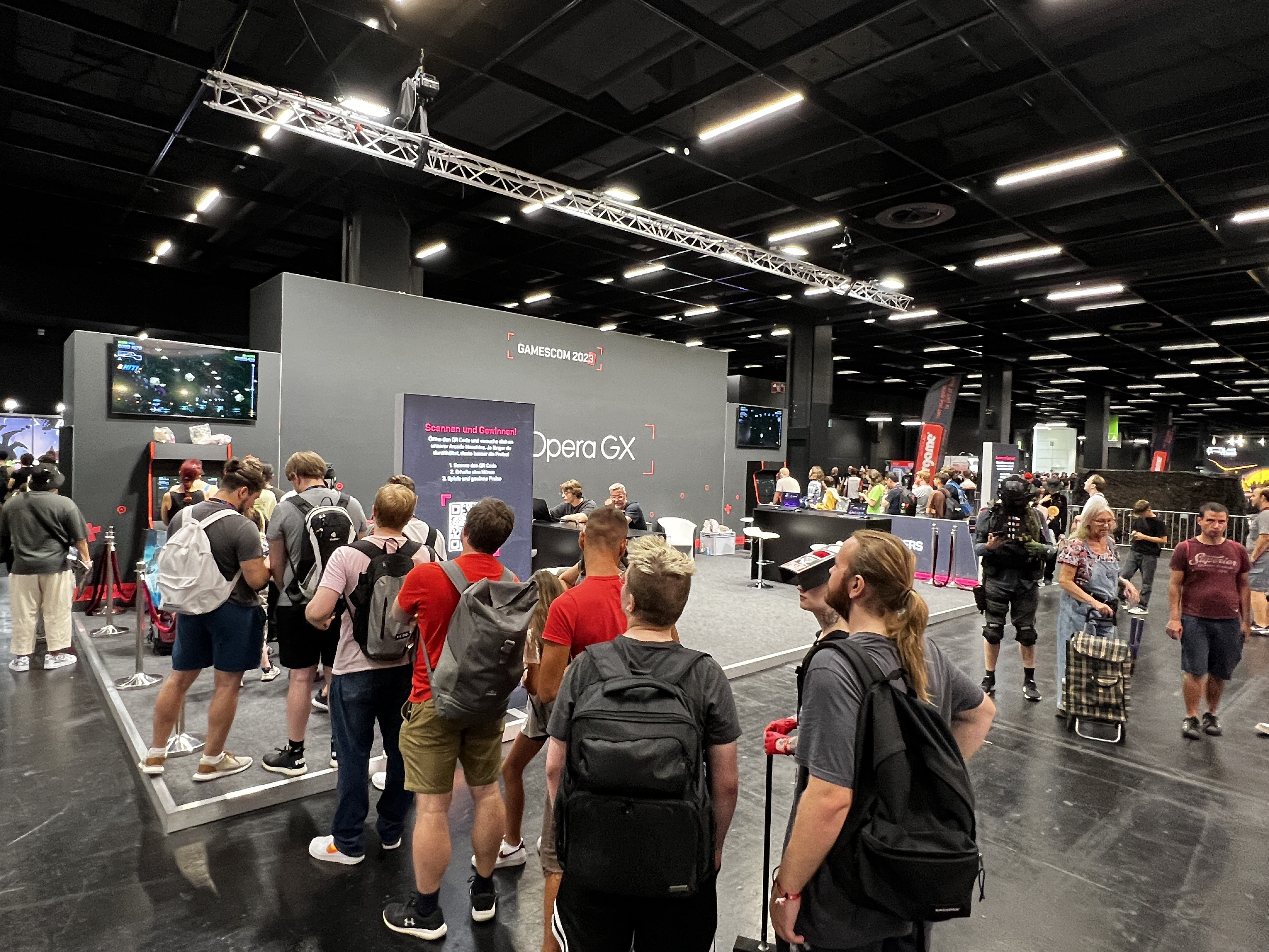 People lined up to play the game