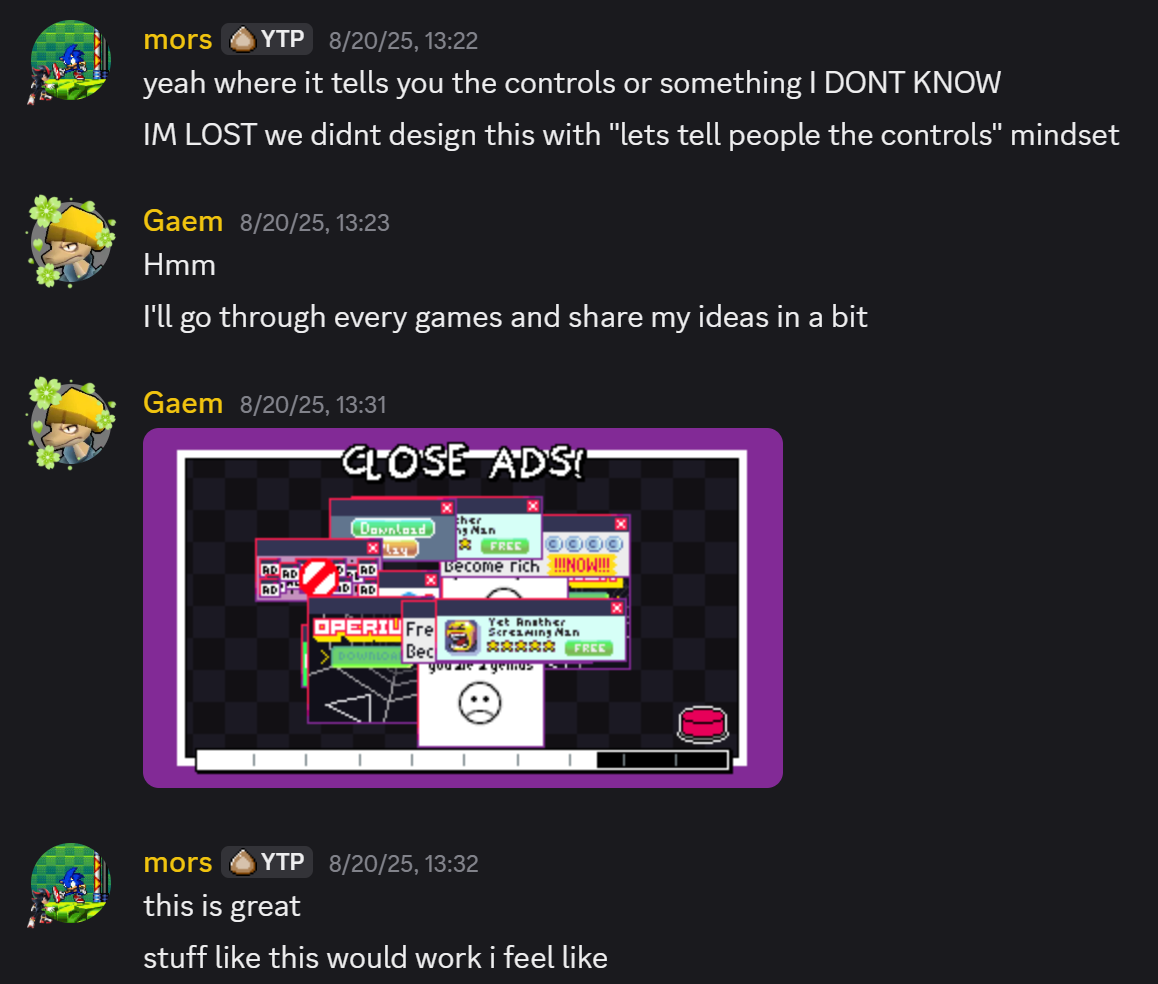 Us panicking about everyone sucking at the game
