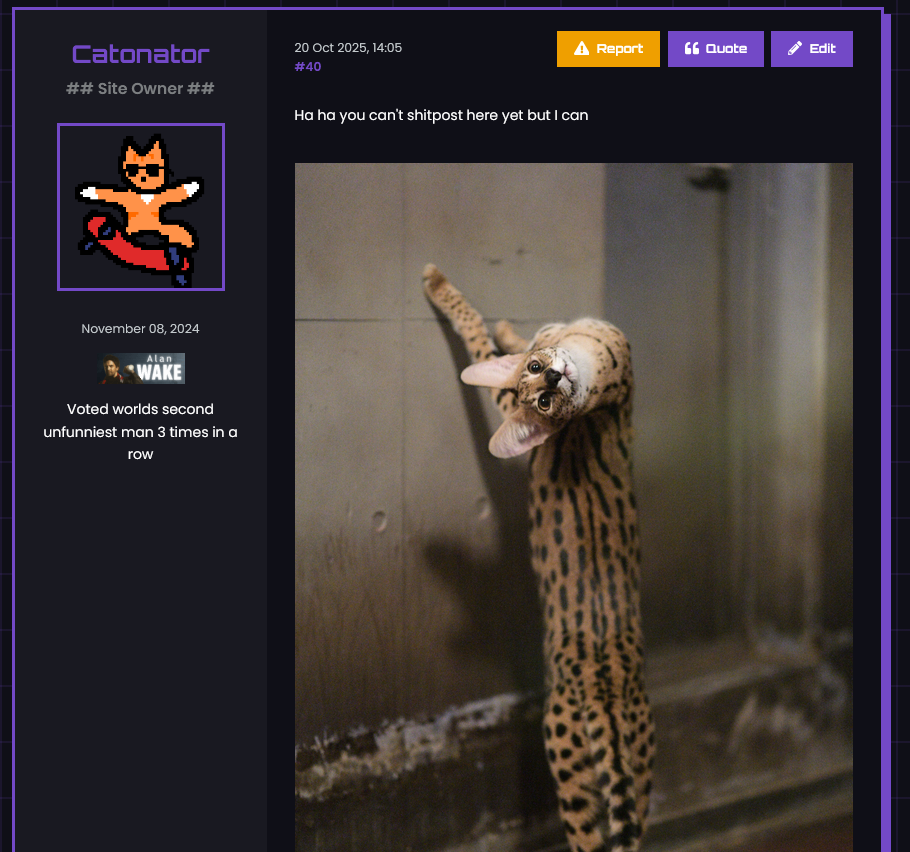 A screenshot of the board index