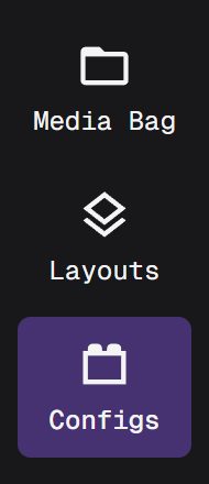 A screenshot of the three pages of the app