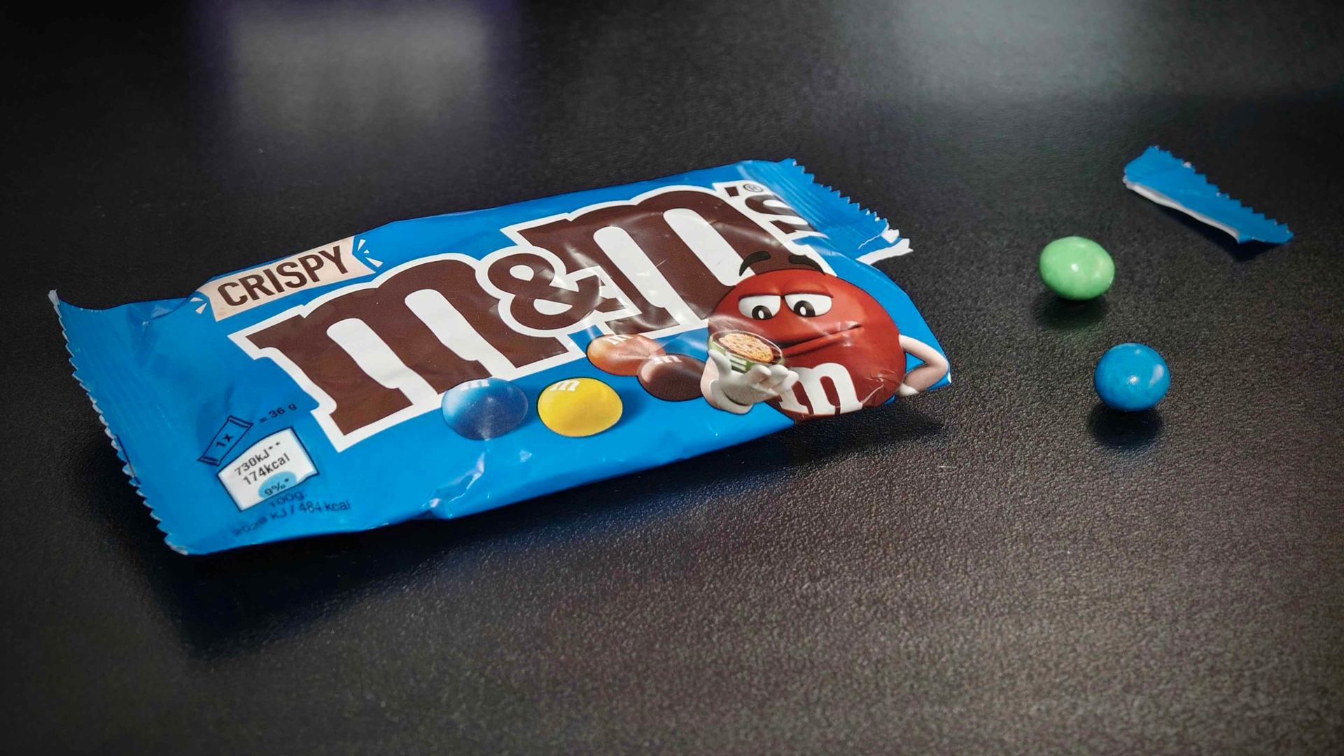 A photo of a bag of Crispy M&M's